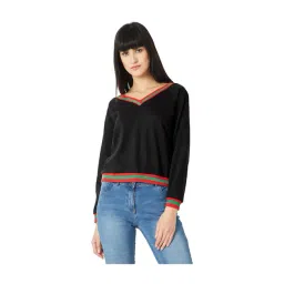 Miss Chase Black V Neck Sweatshirt-picture-28