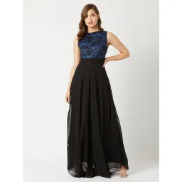 Miss Chase Blue & Black Lace Dress-picture-16