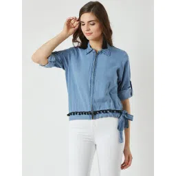 Miss Chase Blue Cotton Jacket-picture-26