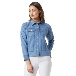 Miss Chase Blue Cotton Jacket-picture-24
