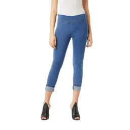 Miss Chase Blue Cotton Super Skinny Fit Jeggings-picture-46