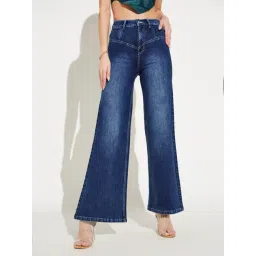 Miss Chase Blue Denim Solid Jeans-picture-33