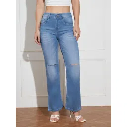 Miss Chase Blue Denim Solid Jeans-picture-30