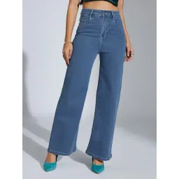 Miss Chase Blue Denim Solid Jeans-picture-10