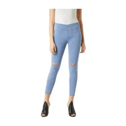 Miss Chase Blue Distressed High Rise Jeggings-picture-21