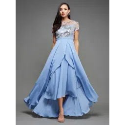 Miss Chase Blue Embellished High-low Dress-picture-37