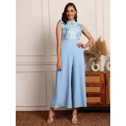 Miss Chase Blue Embellished Jump Suit-picture-36