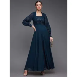 Miss Chase Blue Embellished Maxi Dress-picture-25