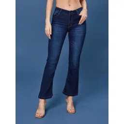Miss Chase Blue Flared Fit Mid Rise Stretchable Jeans-picture-42