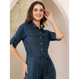 Miss Chase Blue Regular Fit Jumpsuit image 5