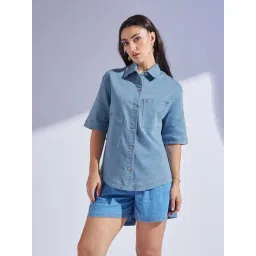 Miss Chase Blue Regular Fit Shirt-picture-52