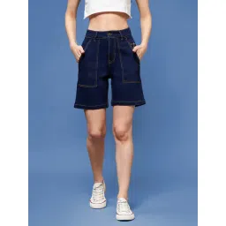 Miss Chase Blue Regular Fit Shorts-picture-35