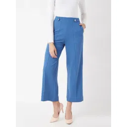 Miss Chase Blue Relaxed Fit Trousers-picture-27