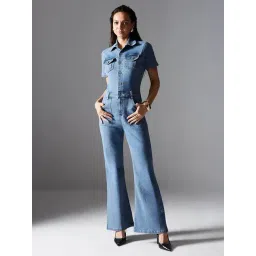 Miss Chase Blue Solid Jumpsuit-picture-16