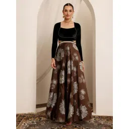 Miss Chase Brown Polyester Floral Long Sleeves Dress-picture-42