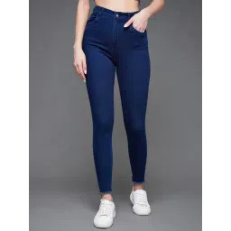 Miss Chase Dark Blue Denim Skinny Fi High Rise Jeans-picture-31