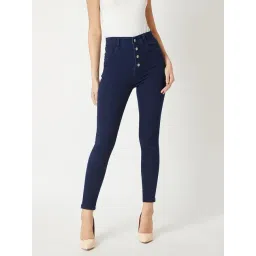 Miss Chase Dark Blue Denim Skinny Fit High Rise Jeans-picture-30