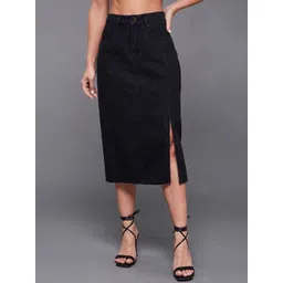 Miss Chase Denim Straight Midi Skirts-picture-23