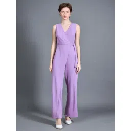Miss Chase Lavender Plain Jump Suit-picture-25