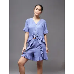 Miss Chase Lavender Rayon Top With Shorts-picture-30