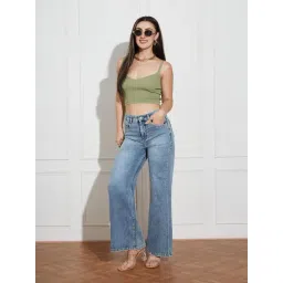 Miss Chase Light Blue Denim Solid Jeans-picture-12