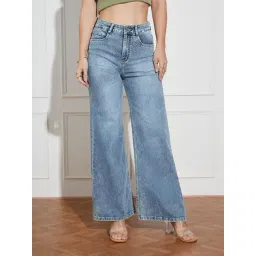 Miss Chase Light Blue Denim Solid Jeans-picture-17