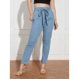 Miss Chase Light Blue Denim Solid Jeans-picture-22