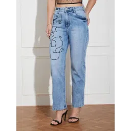 Miss Chase Light Blue Denim Solid Jeans-picture-33