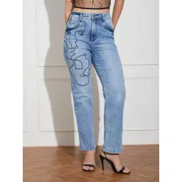 Miss Chase Light Blue Denim Solid Jeans-picture-27