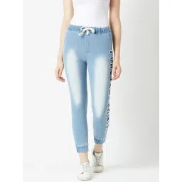 Miss Chase Light Blue Printed Joggers-picture-40