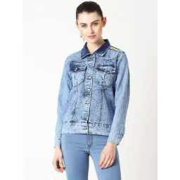 Miss Chase Light Blue Relaxed Fit Jacket-picture-38