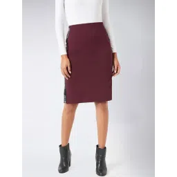 Miss Chase Maroon A-Line Skirt-picture-27