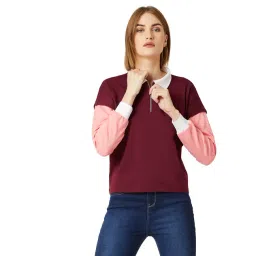 Miss Chase Maroon Cotton Sweatshirt-picture-12