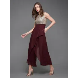 Miss Chase Maroon Embellished Jumpsuit-picture-22