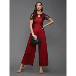 Miss Chase Maroon Floral Print Jumpsuit-picture-25