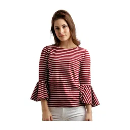 Miss Chase Maroon Striped Top-picture-32