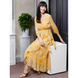 Miss Chase Multi Chiffon Floral Midi Dress image 1