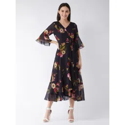 Miss Chase Multi Polyester Floral Midi Dress-picture-42
