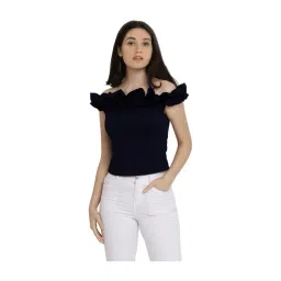 Miss Chase Navy Blue Polyster Top-picture-45