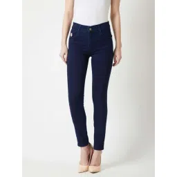 Miss Chase Navy Blue Skinny Fit Mid Rise Clean Look Regular Length Stretchable Denim Jeans-picture-44