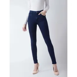 Miss Chase Navy Blue Skinny Fit Mid Rise Regular Length Denim Stretchable Jeans-picture-10