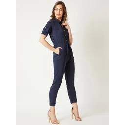 Miss Chase Navy Blue Solid Basic Jumpsuit-picture-13
