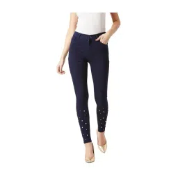 Miss Chase Navy Cotton Embellished Jeans-picture-28