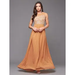 Miss Chase Orange Embellished Maxi Dress-picture-33