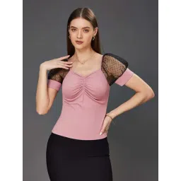 Miss Chase Pink Self Pattern Top-picture-39