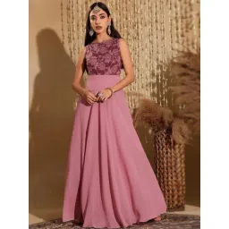 Miss Chase Purple Self Design Dress-picture-15