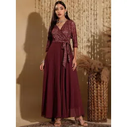 Miss Chase Purple Self Design Dress-picture-44