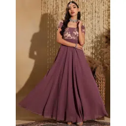 Miss Chase Purple Self Design Dress-picture-31