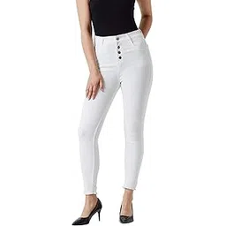 miss chase Slim Women's Crop Stretchable Denim Jeans(MCSS19DEN08-42-82-26,White,26)-picture-35