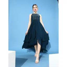 Miss Chase Teal Blue Embellished Maxi Dress-picture-29